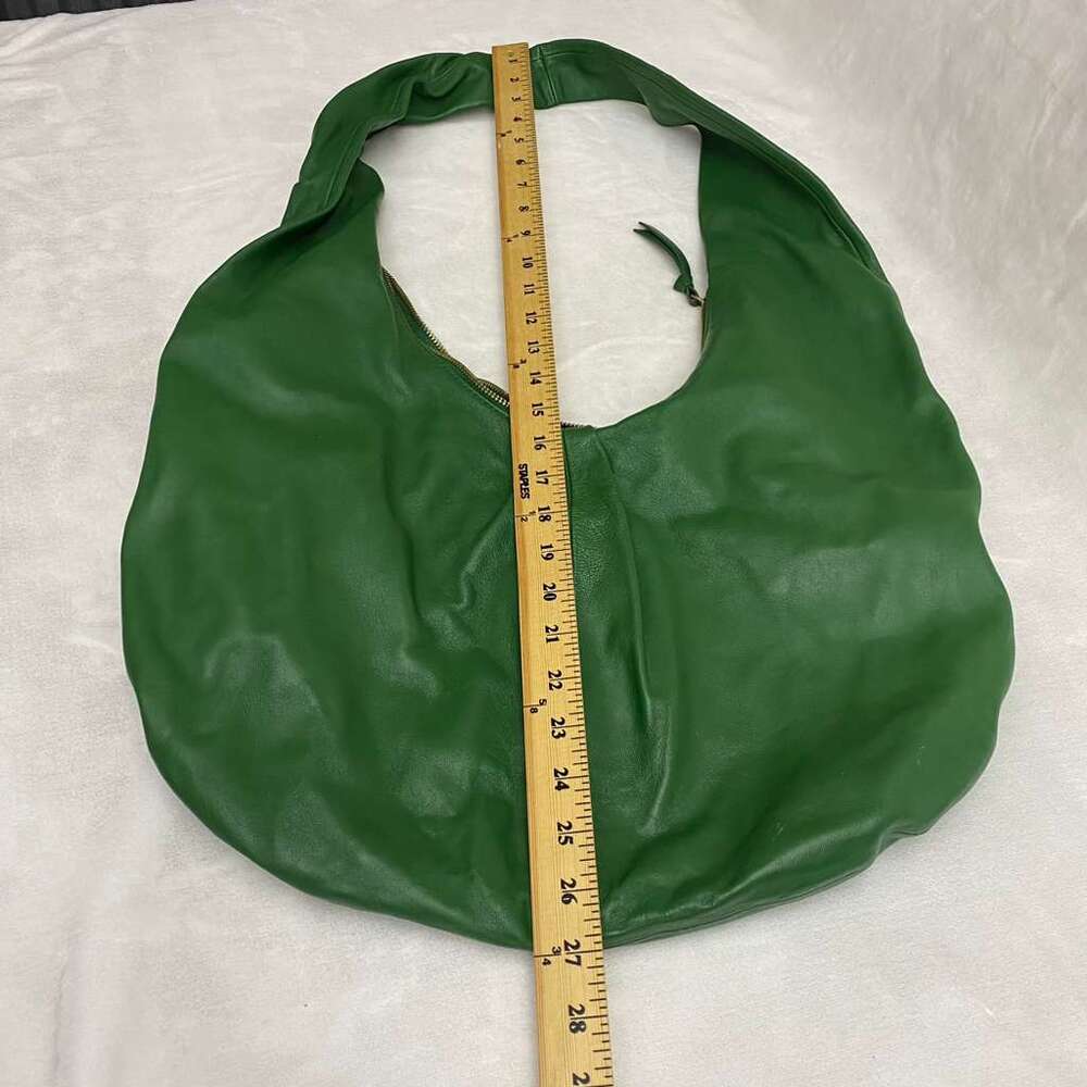Anthropologie Women's Green Lambskin Leather Hobo - Picture 8 of 13